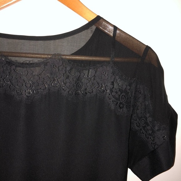 Jessica Simpson black tunic shirt dress. Lace top - Picture 1 of 9